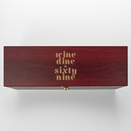 Pudełko do wina z akcesoriami WINE, DINE & SIXTY NINE