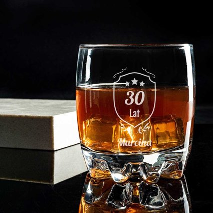Szklanka do whisky na preznet na 30 URODZINY z TWOIM GRAWEREM