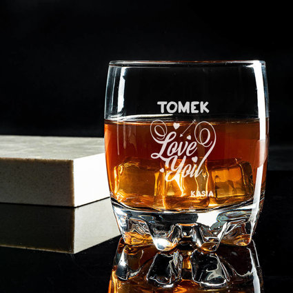 Szklanka do whisky z grawerem LOVE YOU + IMIĘ
