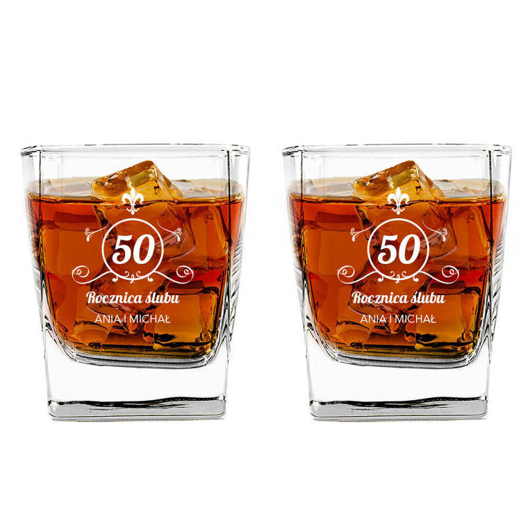 2 Szklanki do whisky na 50 ROCZNICĘ ŚLUBU dla amatorów szkockiej