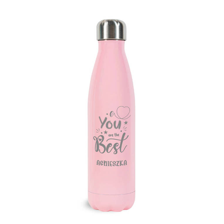 Butelka termiczna różowa z grawerem - DLA PRZYJACIÓŁKI na prezent