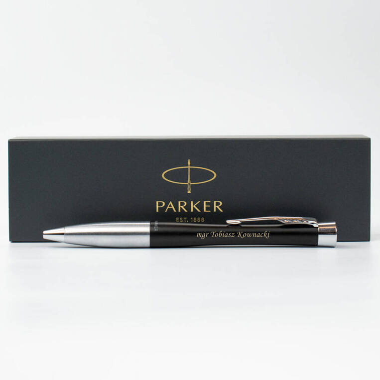 Grawerowany długopis PARKER Srebrny DLA MAGISTRA na obronę pracy