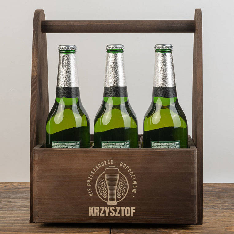 Personalizowane nosidło drewniane na piwo TWOIM GRAWEREM