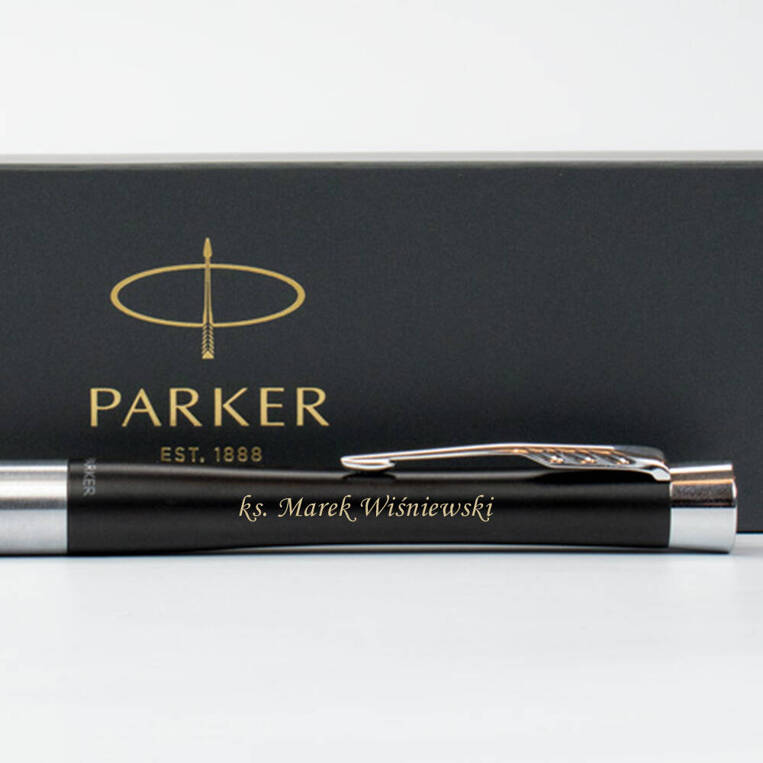 Personalizowany grawerem długopis PARKER na PREZENT DLA KSIĘDZA