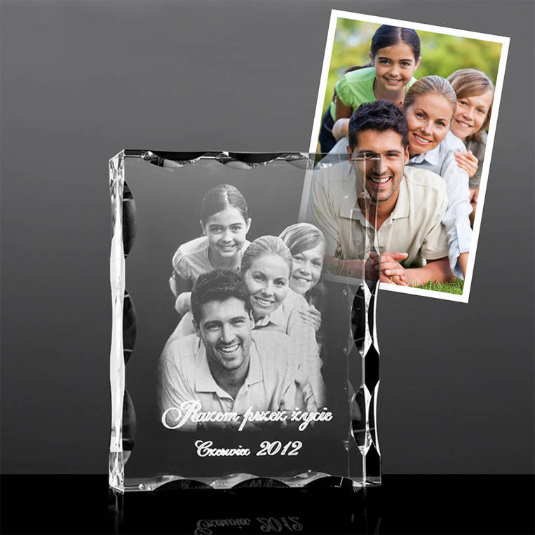 Rodzinne zdjęcie w krysztale GRAWER Pamiątka Jubileusz